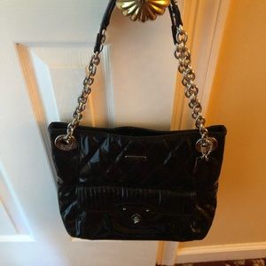 Coach patent leather chain link bag